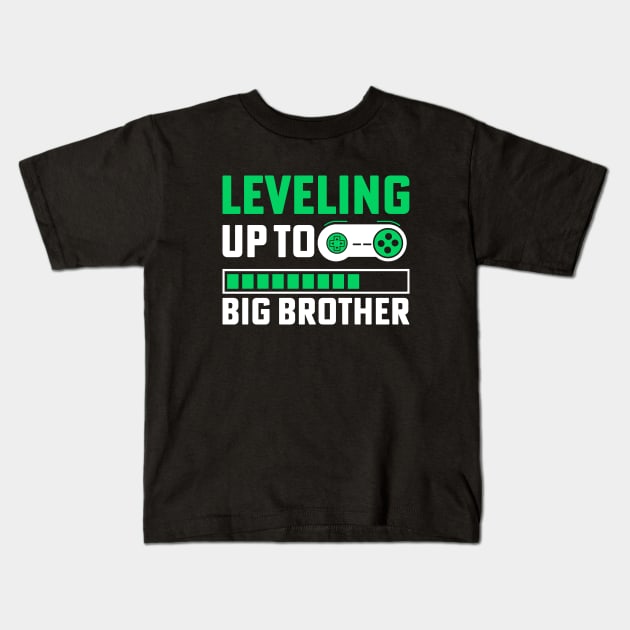 Leveling Up To Big Brother Kids T-Shirt by Astramaze